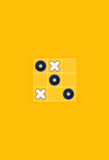 Tic-Tac-Toe board over yellow background